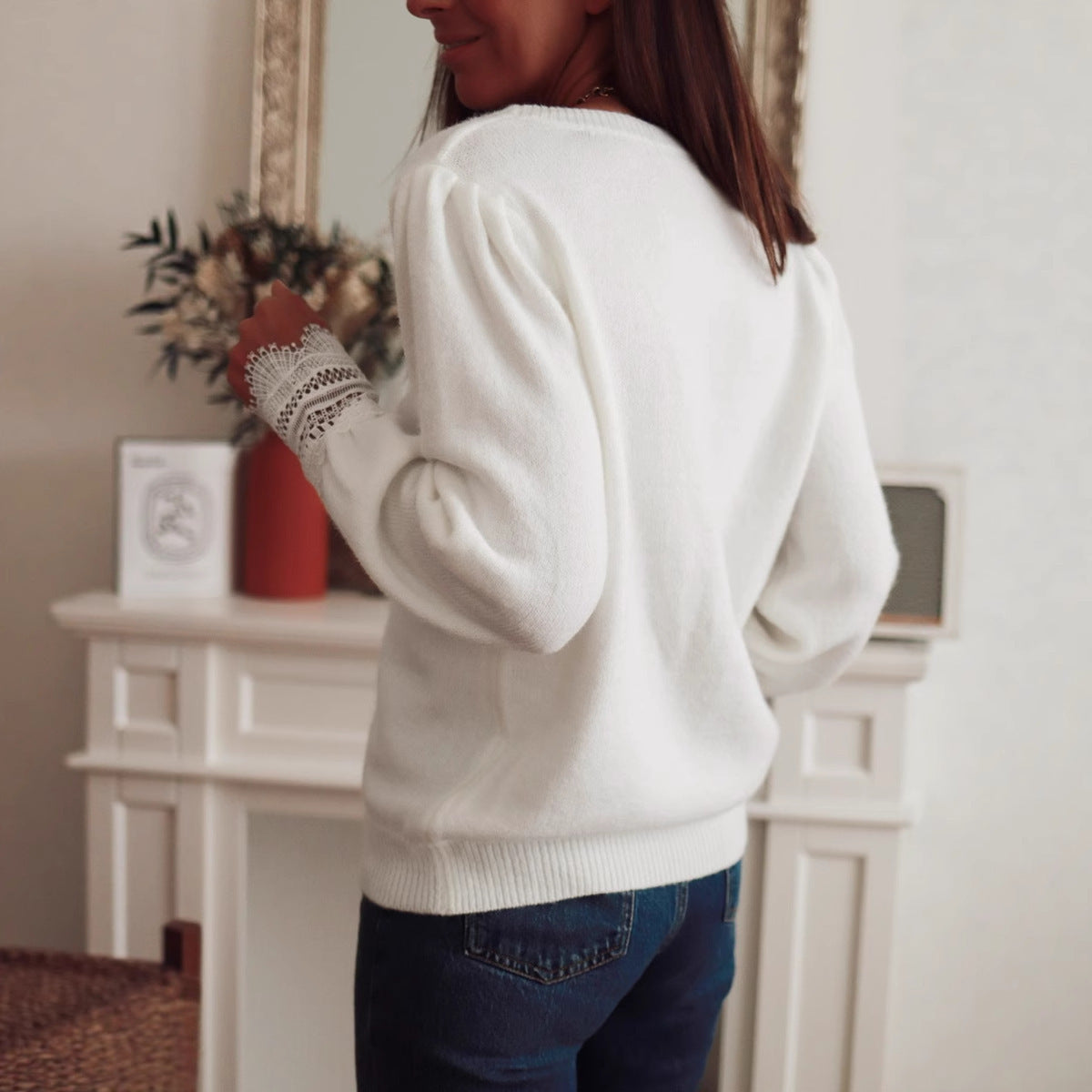 Europe And America Cross Border Autumn And Winter Elegant Women's Sweater Top