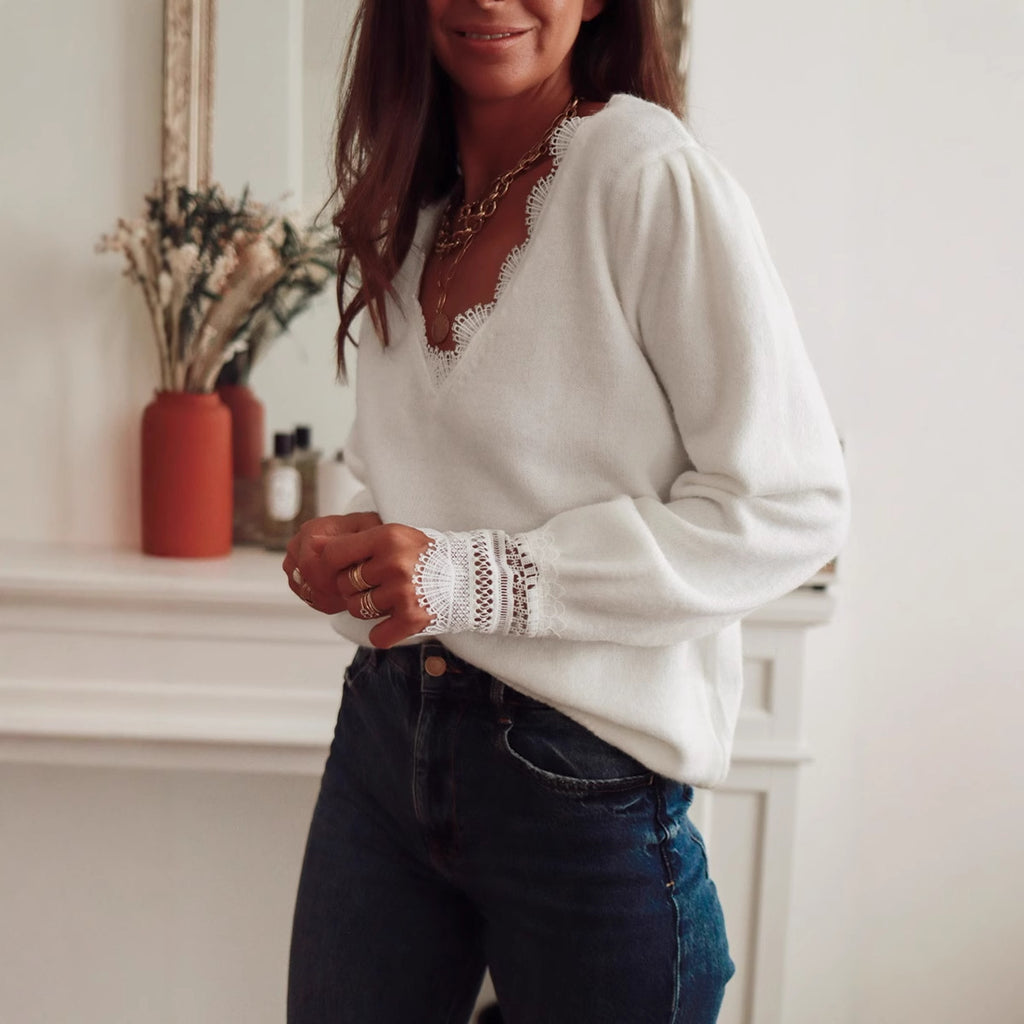 Europe And America Cross Border Autumn And Winter Elegant Women's Sweater Top